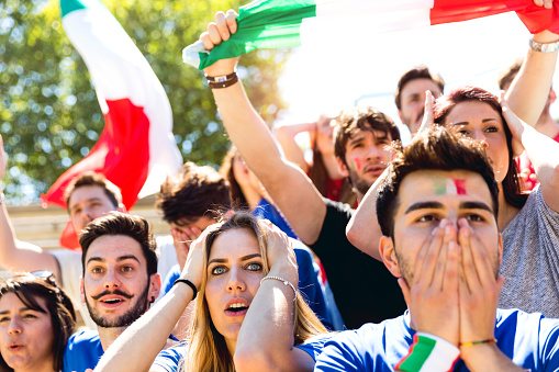 Italian supporters during a football match