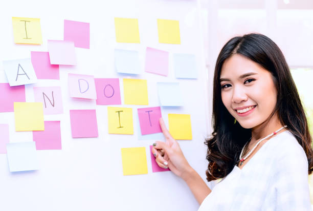 istock women brainstorm about ideas, i can do it. Flip chart 867009956