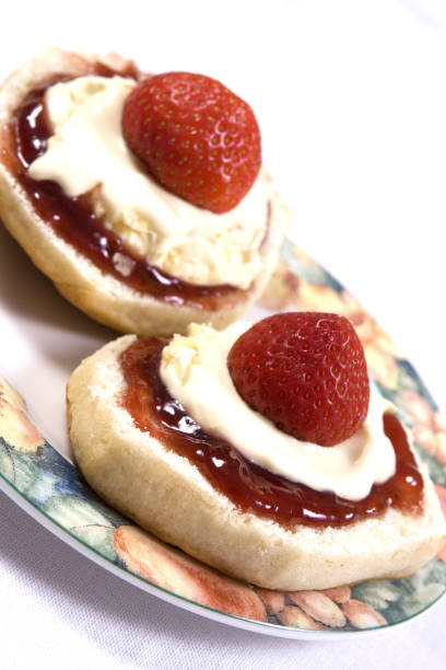 伝統的なコーニッシュのクリーム ティー - cornish cream tea ストックフォトと画像