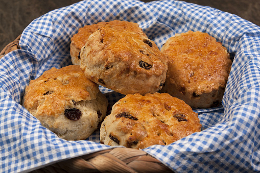 A selection of homemade fruit scones