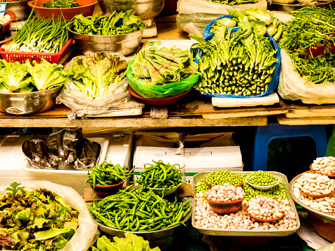 Verduras en el mercado Gwangjang. Seúl, Corea del sur. photo