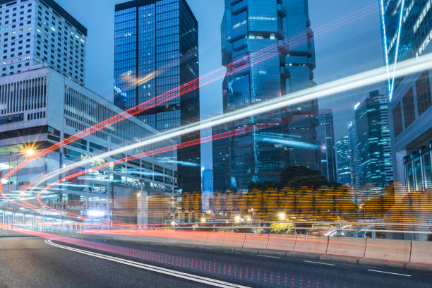 istock traffic trails in downtown hong kong 867019662