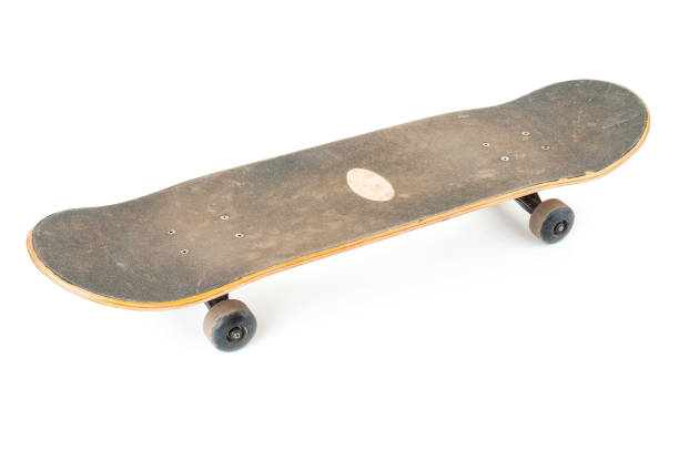 istock Used skateboard isolated on white background 867028398