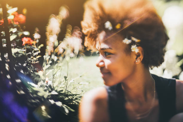 istock Black girl in park, tilt-shift shooting 867034954