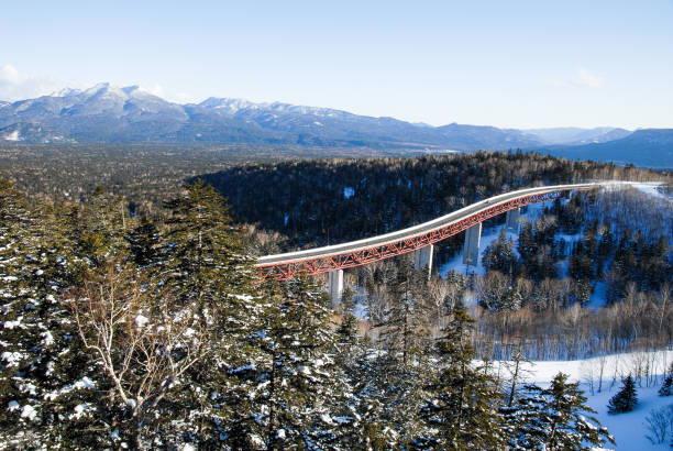 Mikuni Pass in winter, Eastern Hokkaido, Japan Mikuni Pass in winter, Eastern Hokkaido, Japan mikuni pass stock pictures, royalty-free photos & images