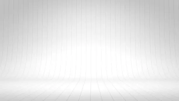 White wall room background, space platform backdrop gray line , 3d rendering