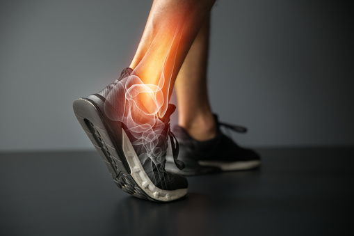 Lesión de tobillo y lesiones de articulaciones dolor-deportes photo