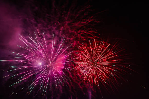 istock Great fireworks at the beach of Salina, Sicily 867060464