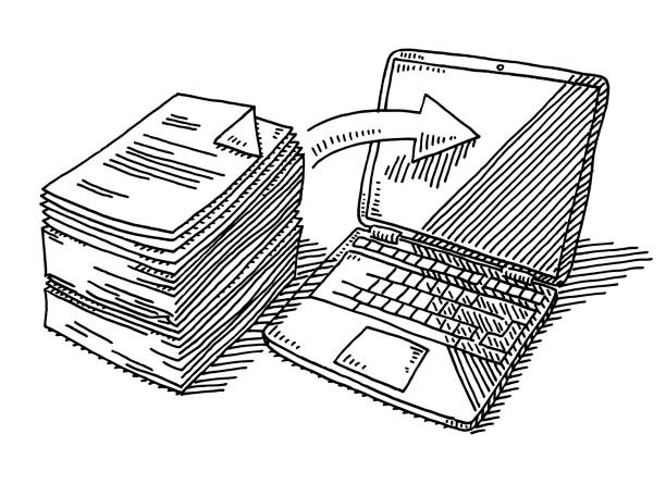 Computer Paper Sketch 5,700+ Stack Of Paper Computer Stock Illustrations, Royalty-Free Vector ...