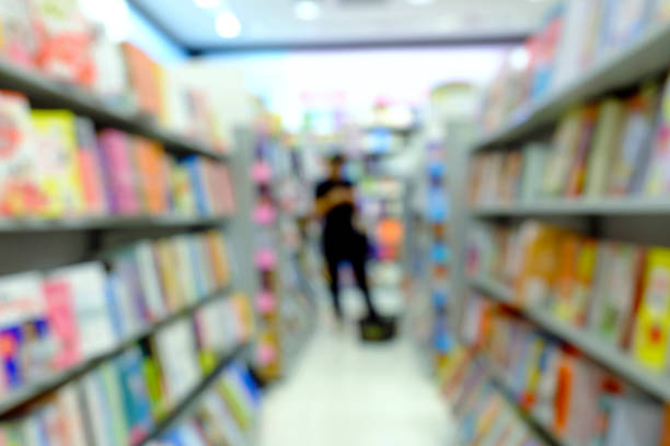 istock Abstract blured books in the bookstore background, interior for background 867071784