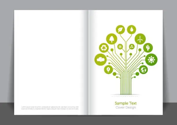 Vector illustration of Digitally Green Cover design