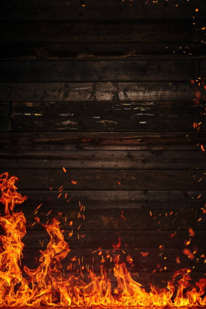 istock Hot blazing wooden background 867078362