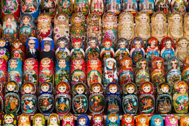 istock Multicolored background of dolls national Russian 867078848
