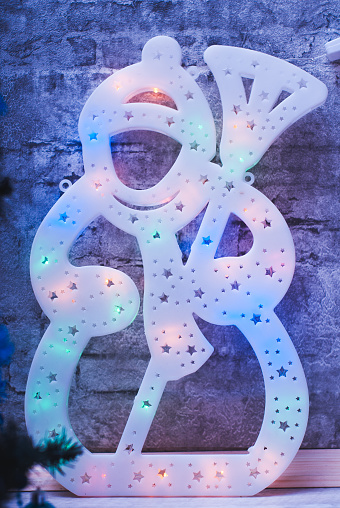 Snowman LED decoration, glowing snowman Christmas character