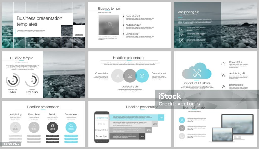 Presentation templates elements on a white background. Presentation templates elements on a white background. Vector infographics. Use in Presentation, flyer and leaflet, corporate report, marketing, advertising, annual report, banner. Template stock vector