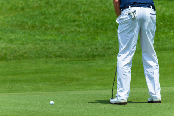 istock Golfer Putting Ball Rear 867087606