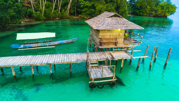 istock Bungalow on water.  Raja Ampat, West Papua. Indonesian. 867089844