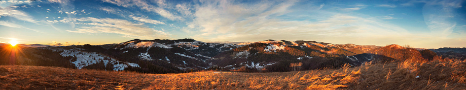 Panorama of carpathian mountains. Ukraine