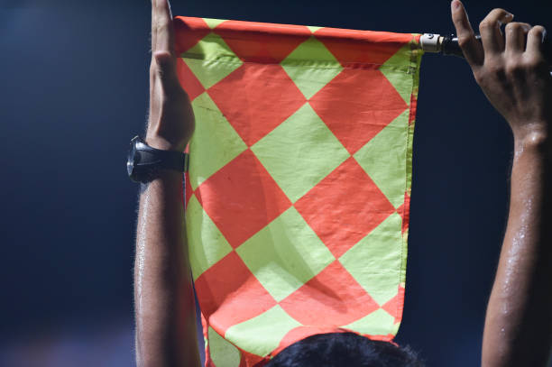 istock Flag of lineman,assistant referee in competition,signal change player 867102194