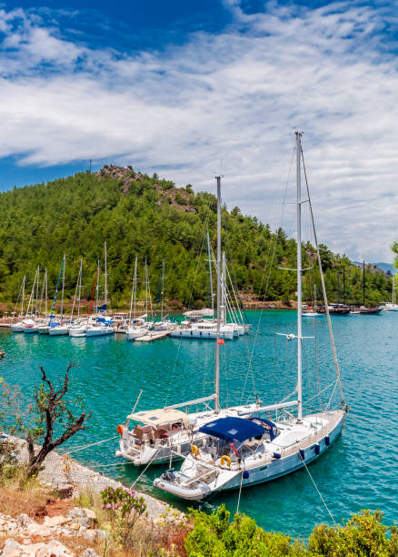 Marmaris Bays in Turkey Marmaris is coastal town near Mediterranean Sea in Turkey. marmaris stock pictures, royalty-free photos & images