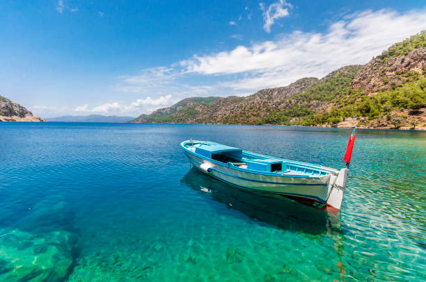 Marmaris is coastal town near Mediterranean Sea in Turkey.
