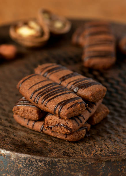 istock Homemade cookies with nuts and chocolate on vintage an old rustic baking tray. 867106588