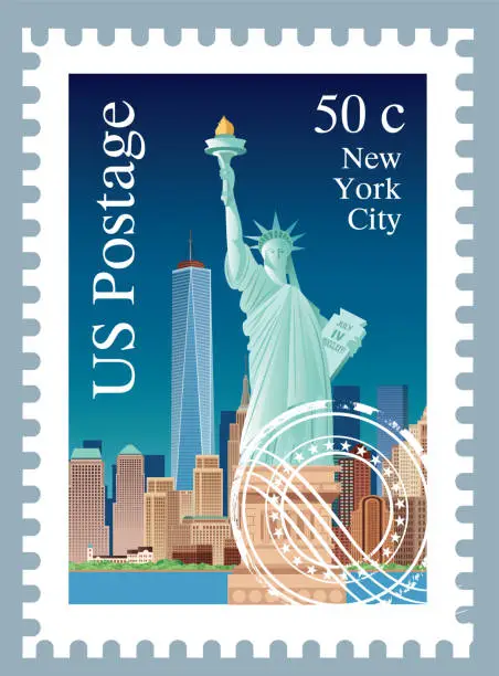 Vector illustration of New york City Stamp