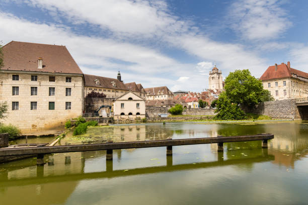 the city of Dole built on the river Doubs, in the French Jura jura france stock pictures, royalty-free photos & images