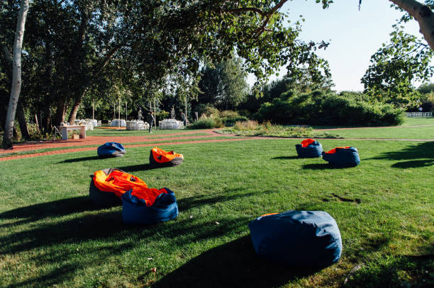istock many colorful soft beanbag seats on grass 867129044