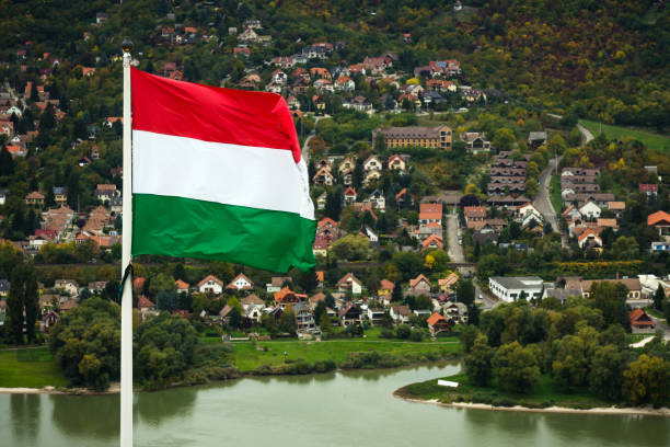 istock Hungarian flag in Visegrad 867132278
