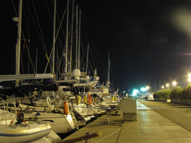 istock yacht moored in the evening marina 867133078