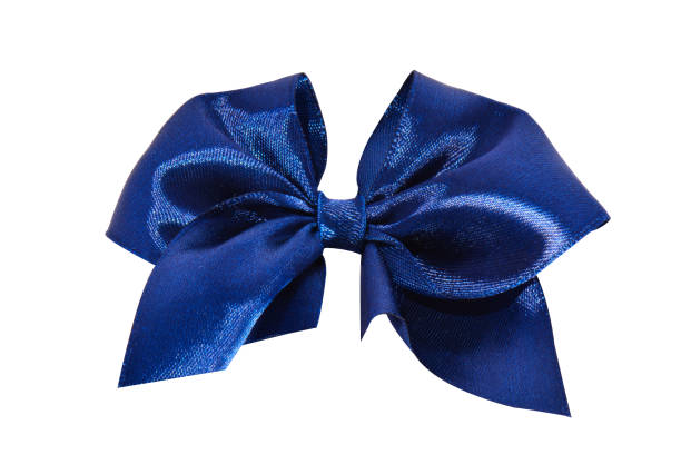 istock Blue satin gift bow. Ribbon. Isolated on white. 867142440