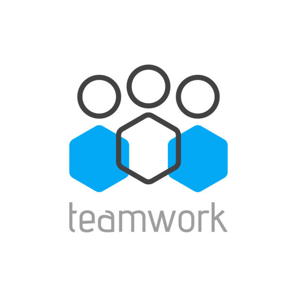 ilustrações de stock, clip art, desenhos animados e ícones de teamwork logo concept. team person symbol. vector - unity ideas gear concepts