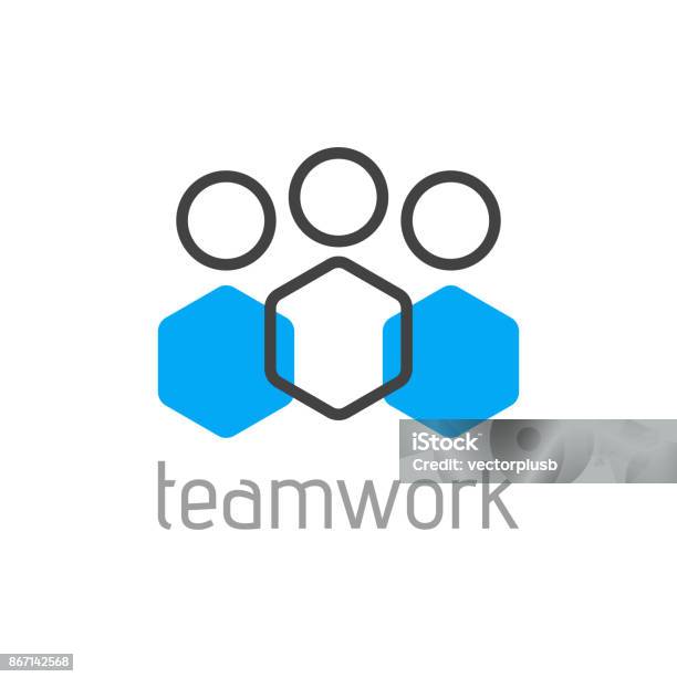 Teamwork Logo Concept Team Person Symbol Vector Stock Illustration - Download Image Now - Logo, Icon Symbol, Leadership