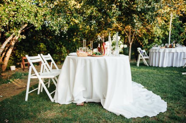 istock Round banquet table served to the wedding 867142948