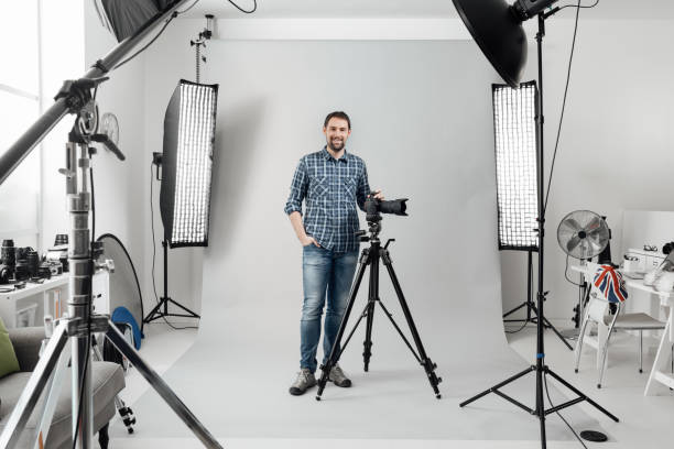 istock Professional photographer posing in the studio 867147910