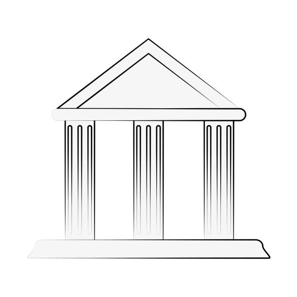 древнегреческое изображение иконы здания - pedestal column greek culture washington dc stock illustrations