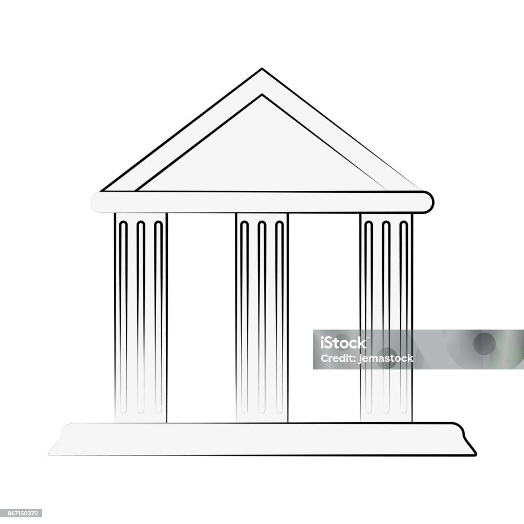 ancient greek building icon image ancient greek building icon image vector illustration design  black sketch line Ancient stock vector