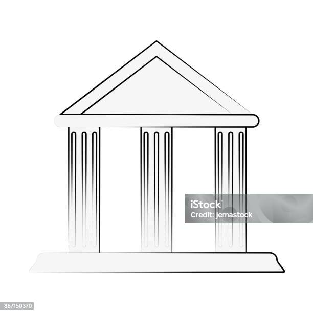 Ancient Greek Building Icon Image Stock Illustration - Download Image Now - Ancient, Ancient Civilization, Antique