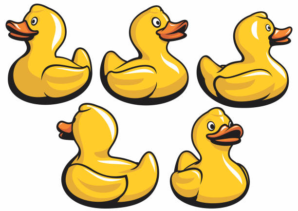 kaczki gumowe - duck toy stock illustrations