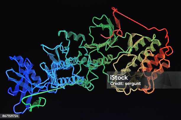 Struttura Della Molecola Proteica - Fotografie stock e altre immagini di Proteina - Proteina, Biologia, Scienza
