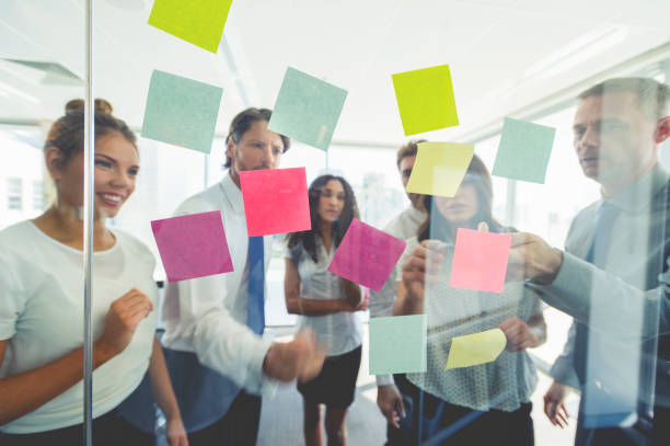 Group of business people brainstorming.