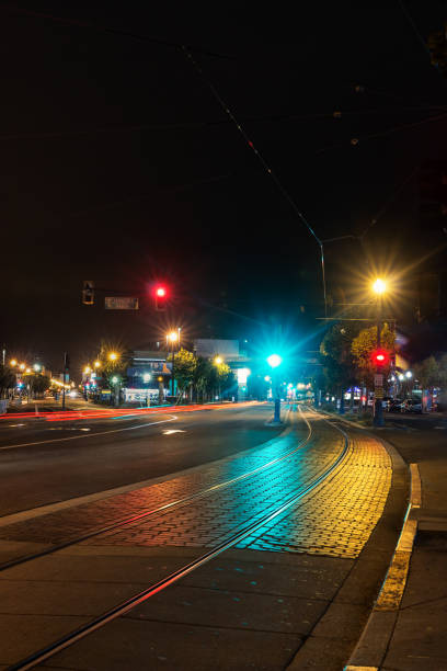 istock Street railway at night, San Francisco. 867189458