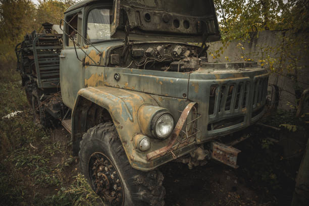 istock Old rusty wrecked car or truck 867189478