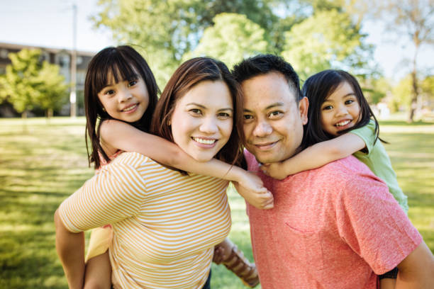 istock Happy family of four 867196600