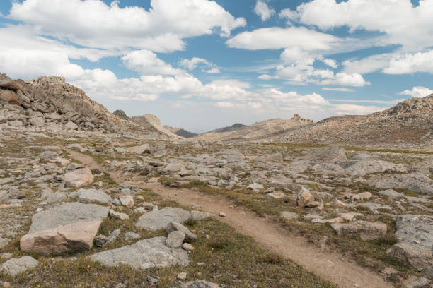 Hiking Trail in the Wind River Mountains stock photo