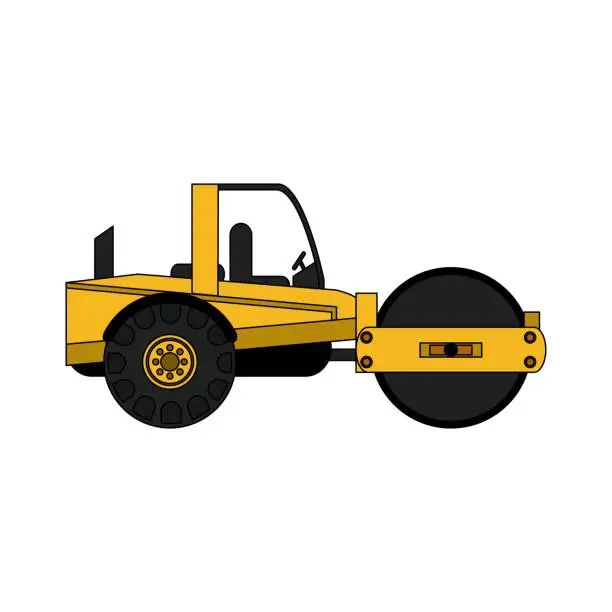 Vector illustration of heavy machinery construction icon image