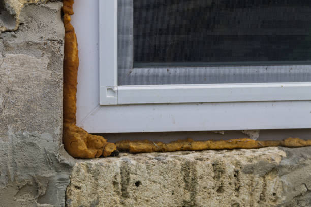 istock Installation with a construction foam of modern pvc window 867209896