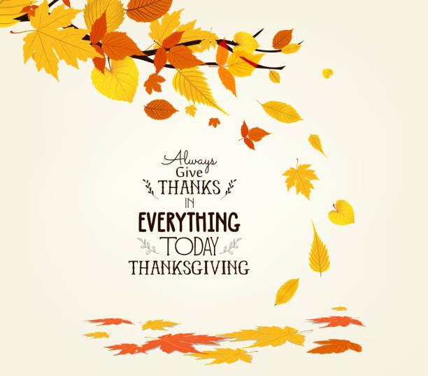 happy thanksgiving day. vektor-illustration eines herbst-design - autumn backgrounds leaf thanksgiving stock-grafiken, -clipart, -cartoons und -symbole