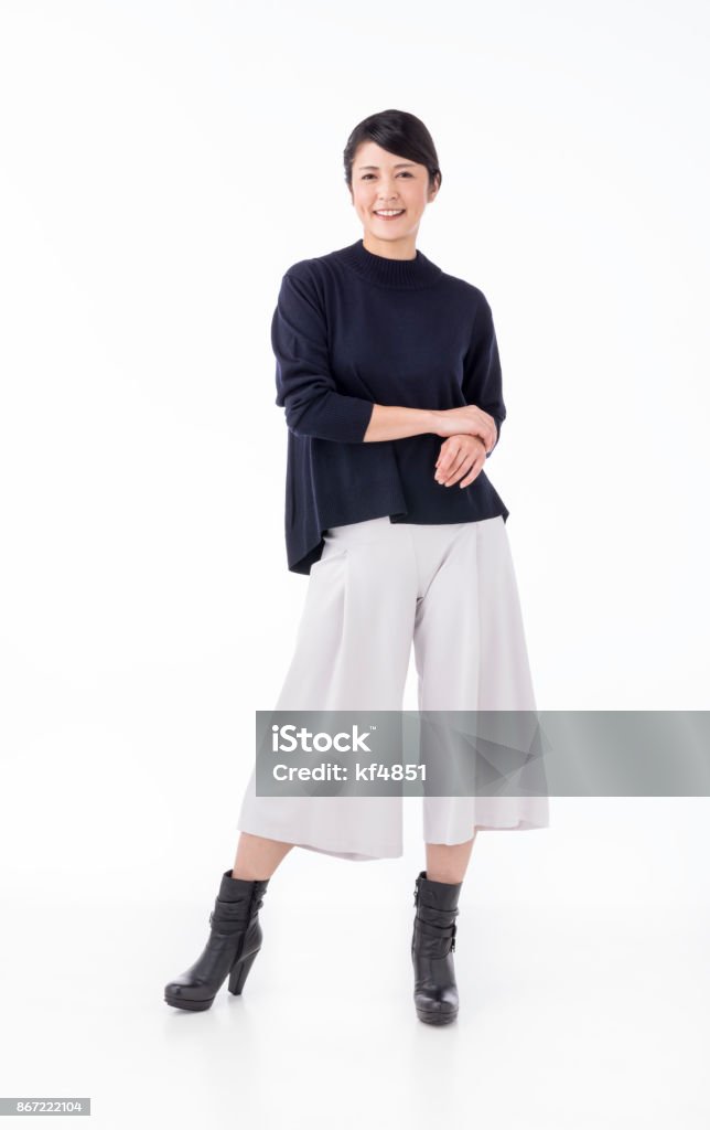 Japanese woman woman in her late 30s Full Length Stock Photo